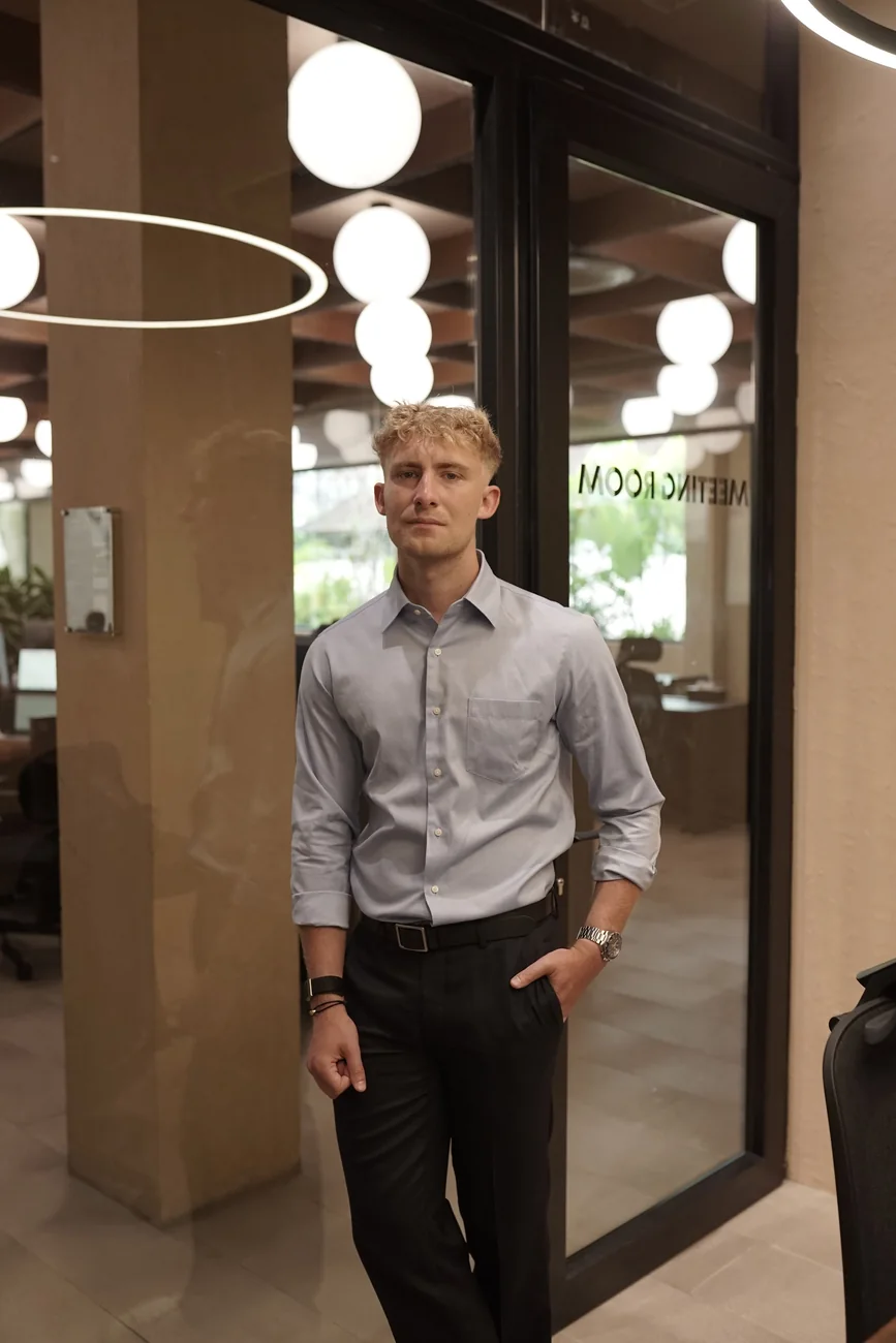 Ben Metcalfe at the office