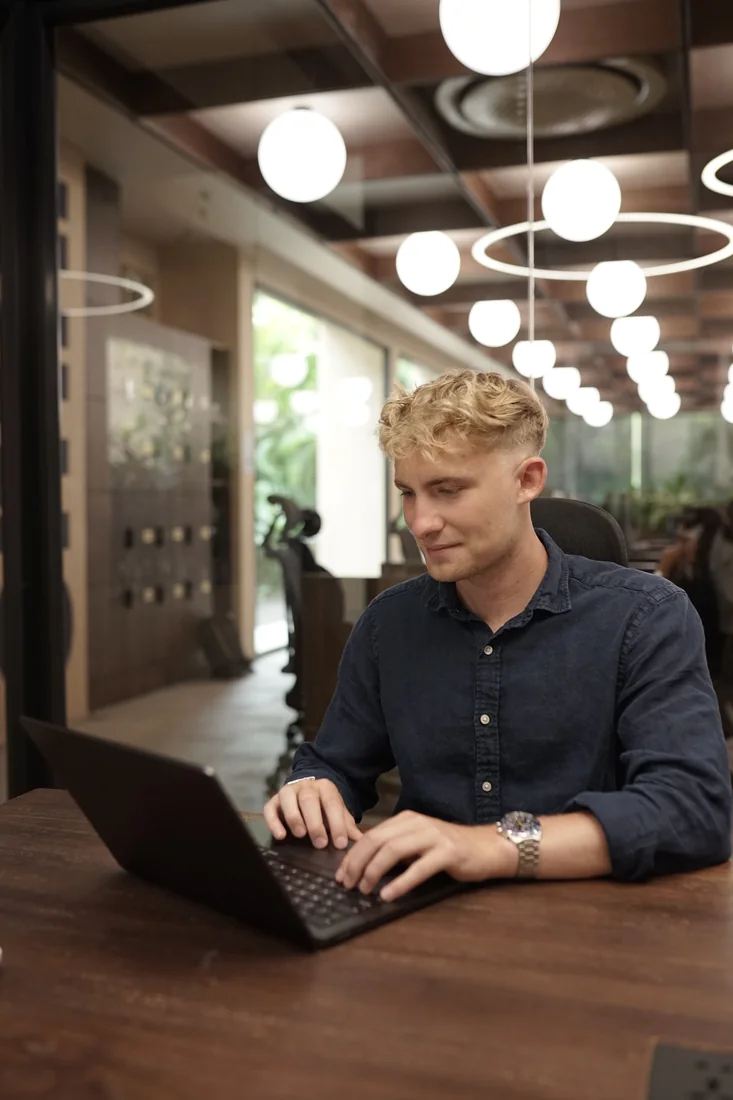 Ben Metcalfe working on a client campaign