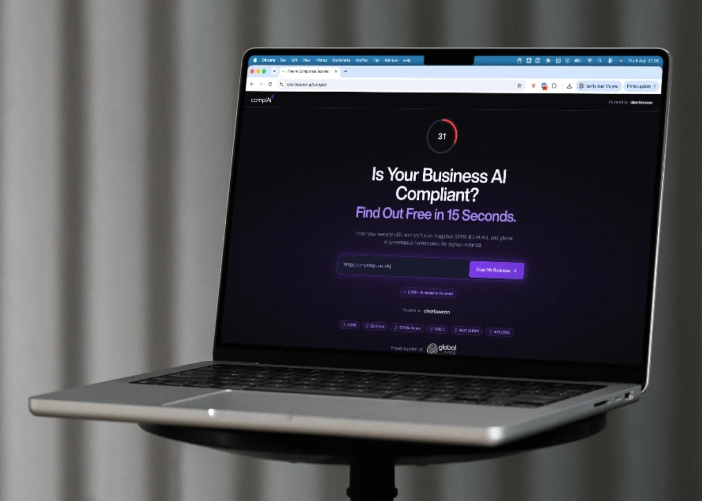 ClearBeacon AI compliance scanner interface
