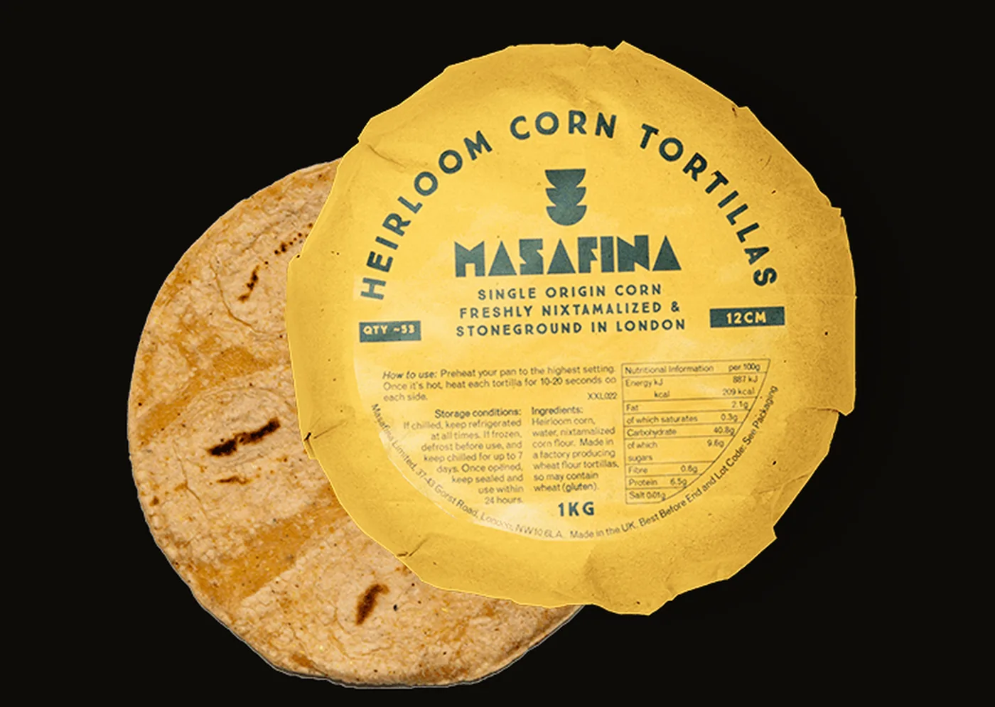 Masafina heirloom corn tortillas, nixtamalised and stoneground in London