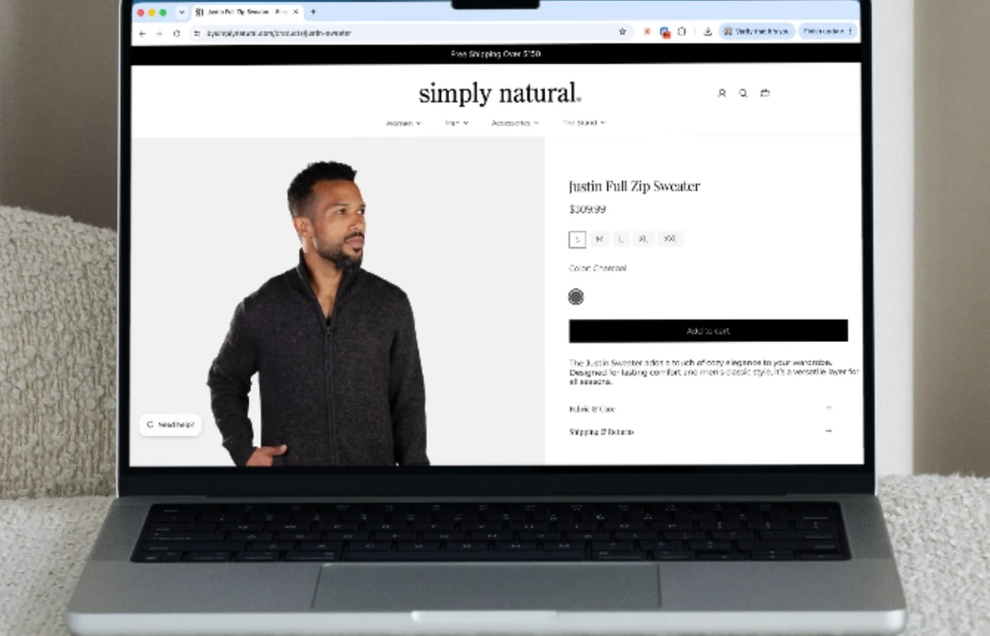A Simply Natural product page