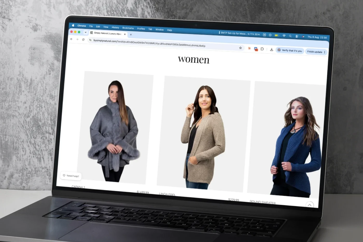 The Simply Natural women's collection page